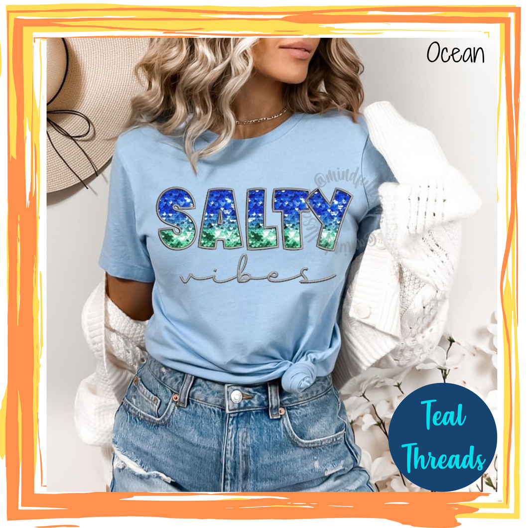 Salty Vibes Faux Sequin