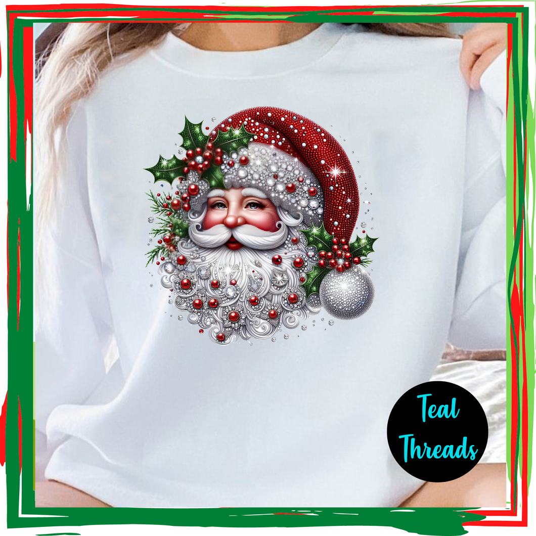 Santa Face Faux Rhinestone