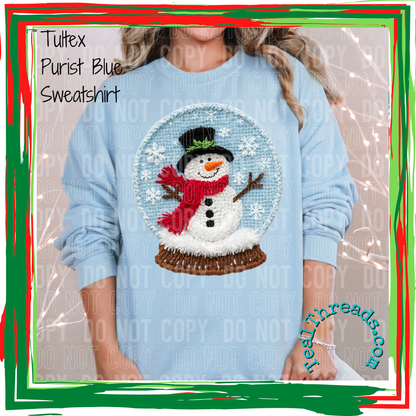 Snowman Snow Globe Faux Yarn