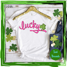 Load image into Gallery viewer, Lucky Script Pink Green Shamrock
