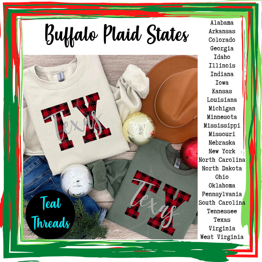 Buffalo Plaid State Names