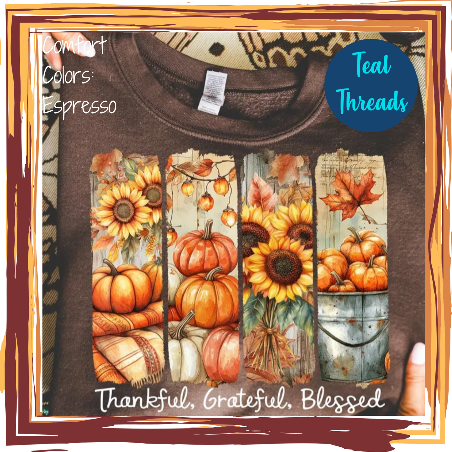 Thankful Grateful Brushstrokes