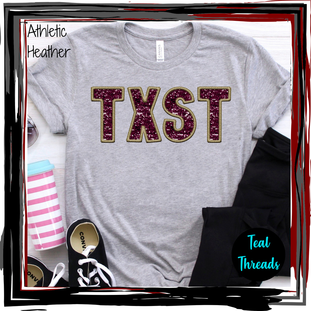 TXST Faux Sequin Embroidery