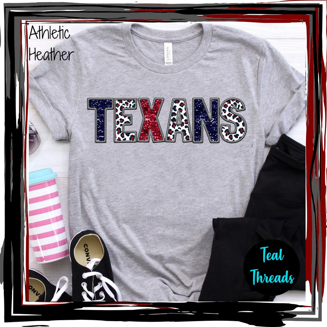 Texans Faux Sequin Embroidery