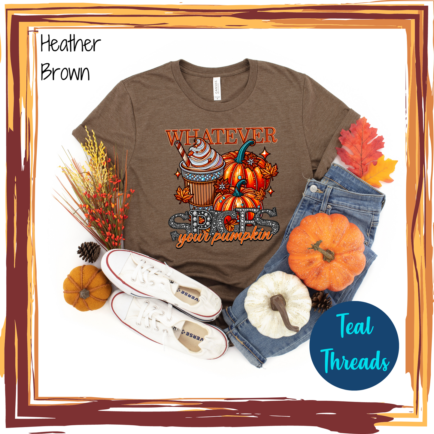 Whatever Spices Your Pumpkin Faux Rhinestone