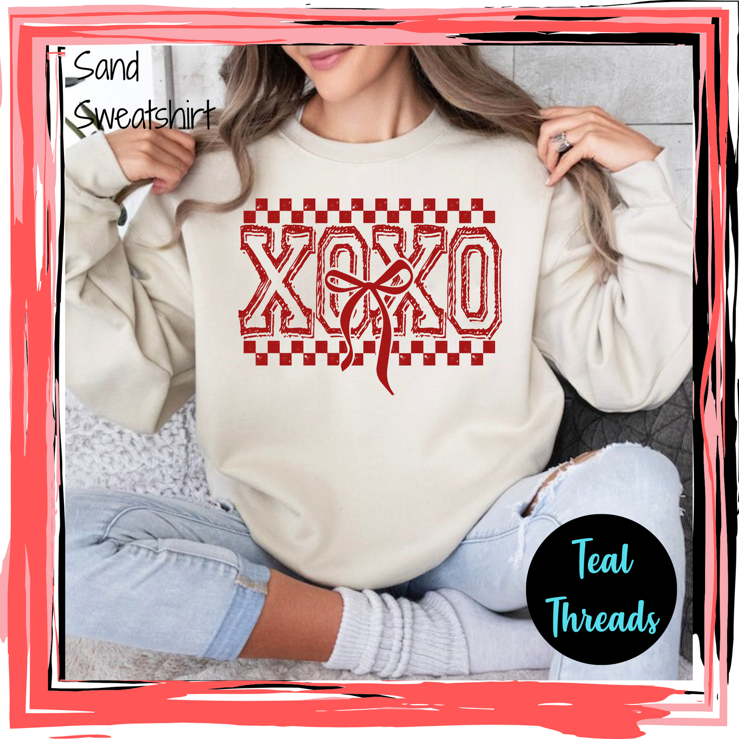 XOXO Checkered Bow