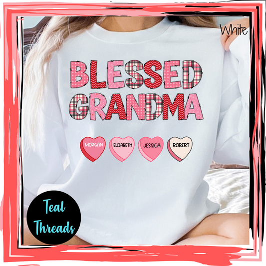 Blessed Grandma Custom Hearts