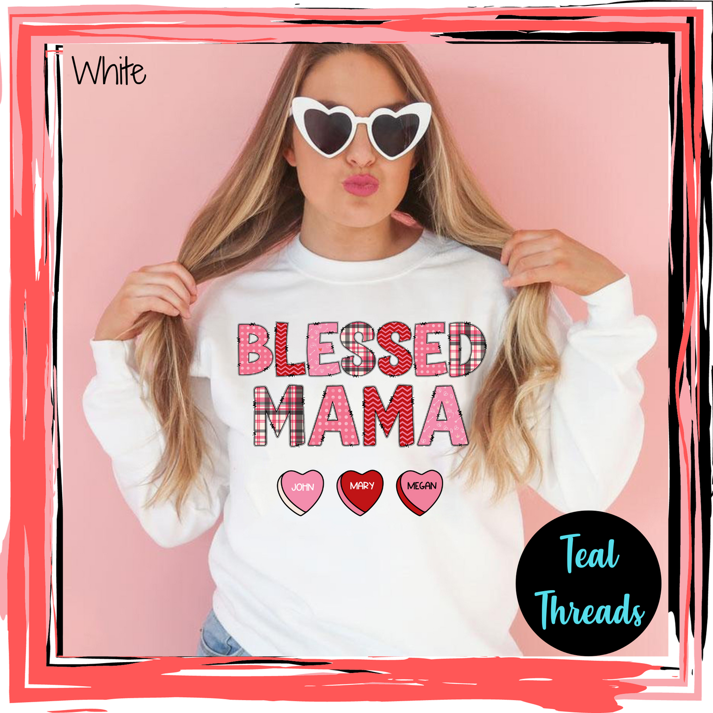 Blessed Mama Custom Hearts