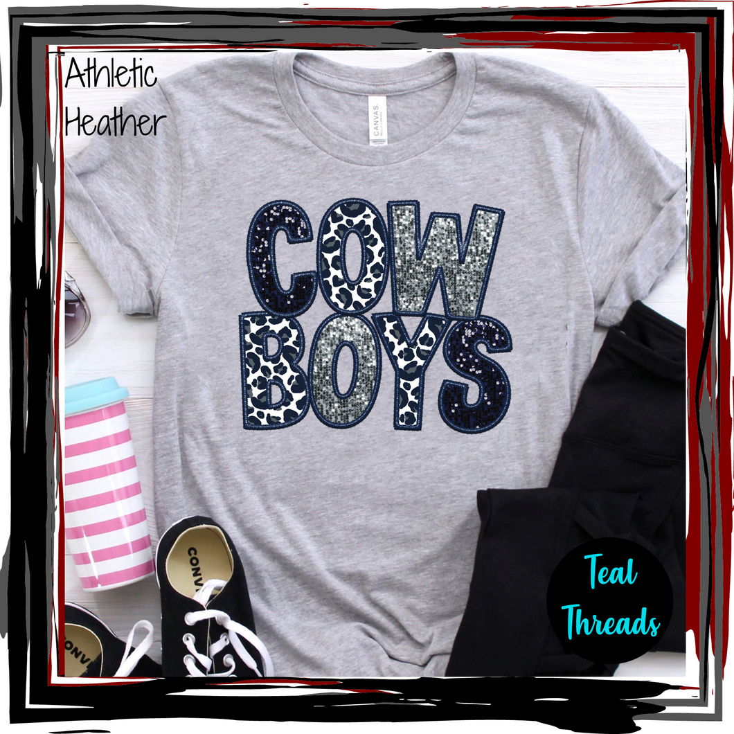 Cowboys Faux Sequin Embroidery