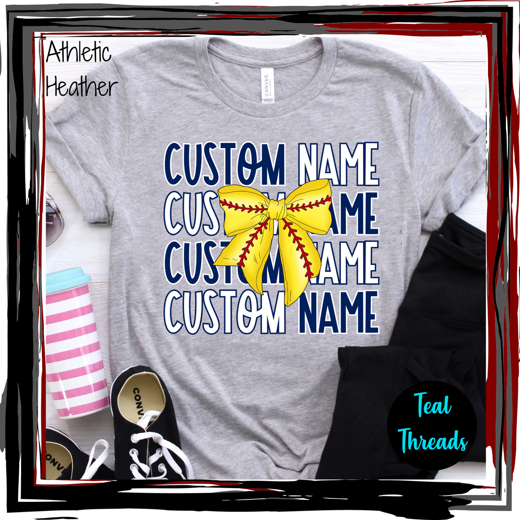 Custom Name Softball Bow