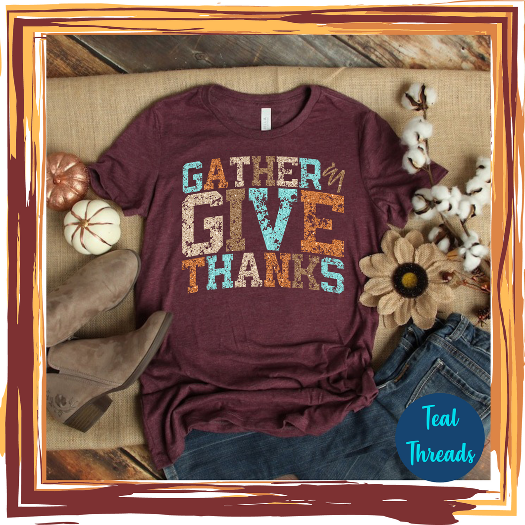 Gather & Give Thanks (Glitter Effect)