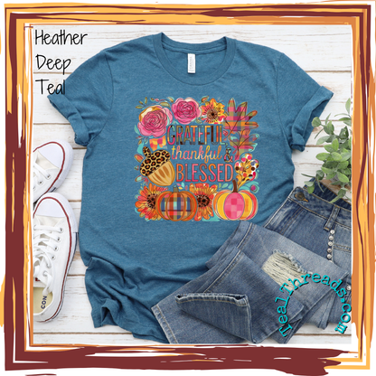 Grateful Thankful Blessed Plaid