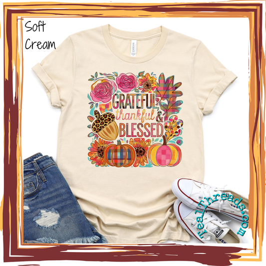 Grateful Thankful Blessed Plaid