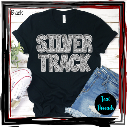 Silver Track Faux Sequin