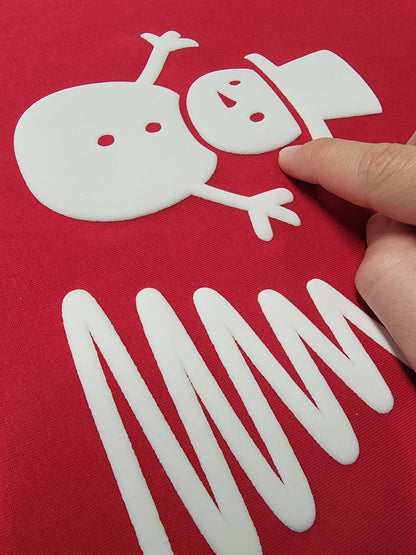 Snowman Tree Stocking Puff Print