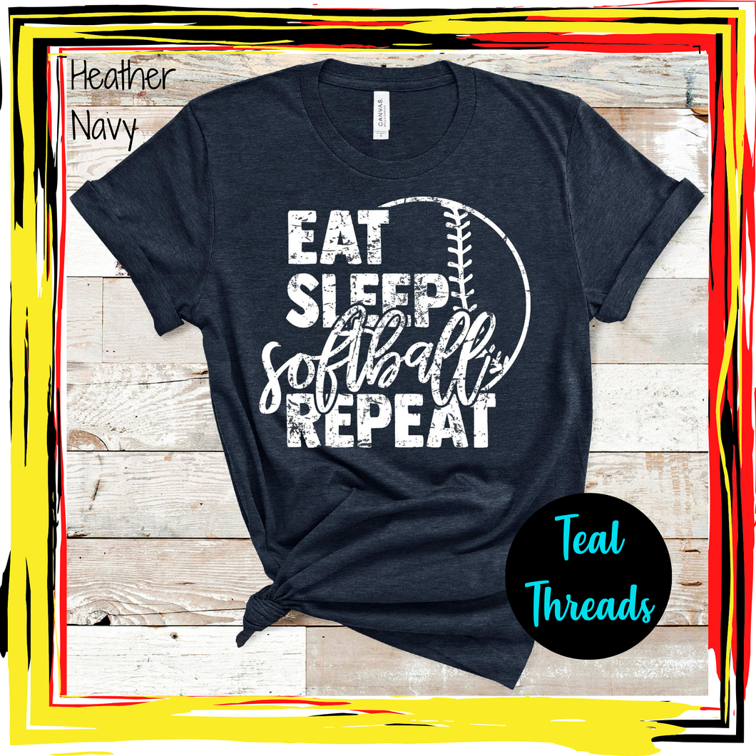 Eat Sleep Softball Repeat